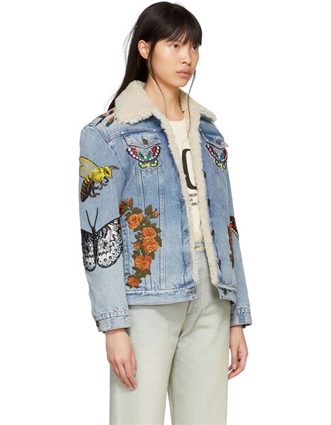 gucci denim jacket l aveugle par amour|Gucci L’Aveugle Par Amour Shearling Denim Jacket .